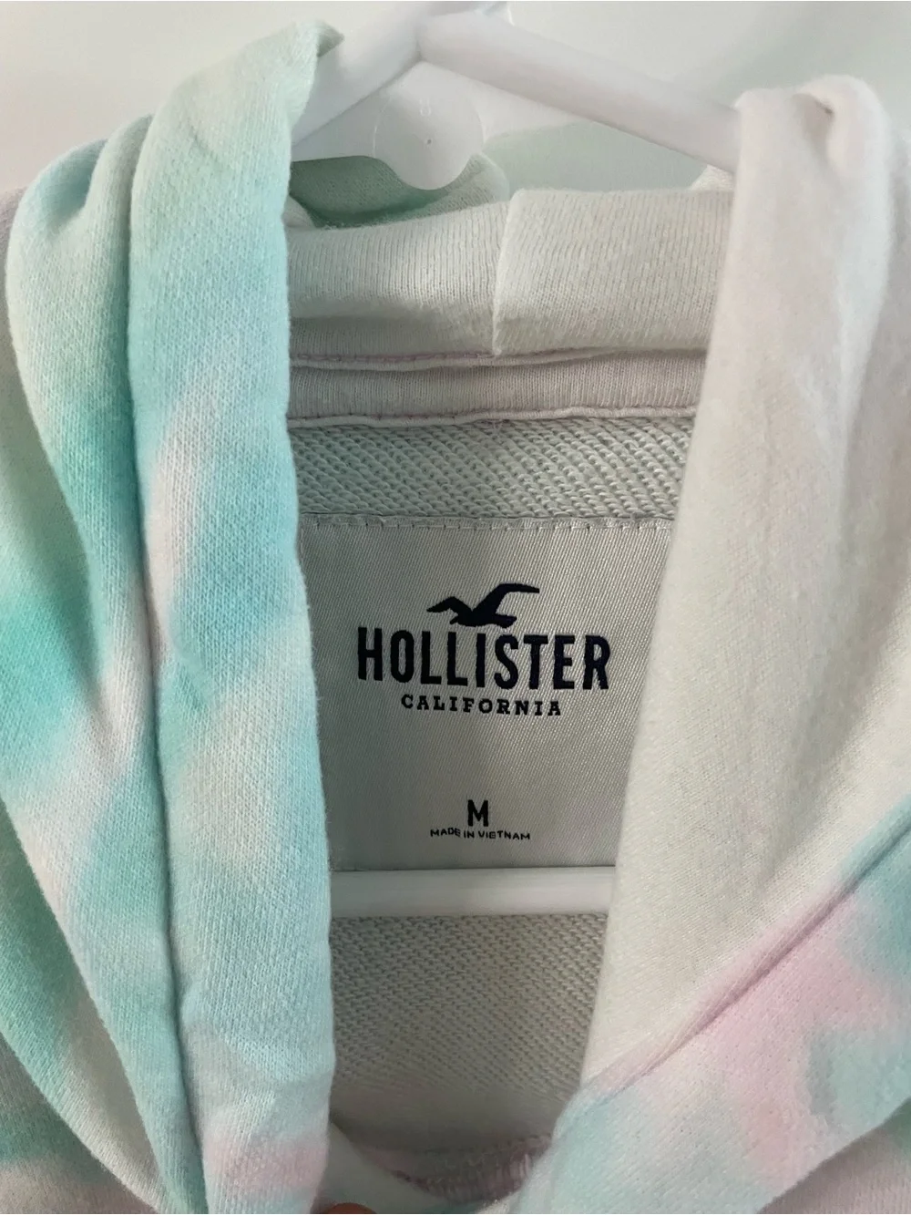 Hollister Pastel Tie-Dye Pullover Hoodie - Pink & Light Blue
